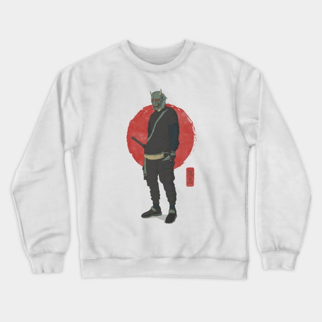 Modern Oni masked Shinobi Crewneck Sweatshirt by MythoCulture